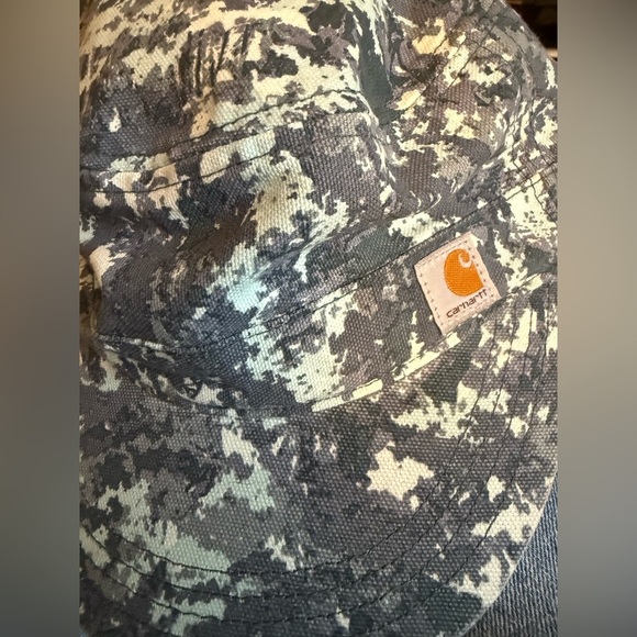 Carhartt Women’s hat/cap.  Military style.  Gray, aqua, cream pattern. - Picture 8 of 8